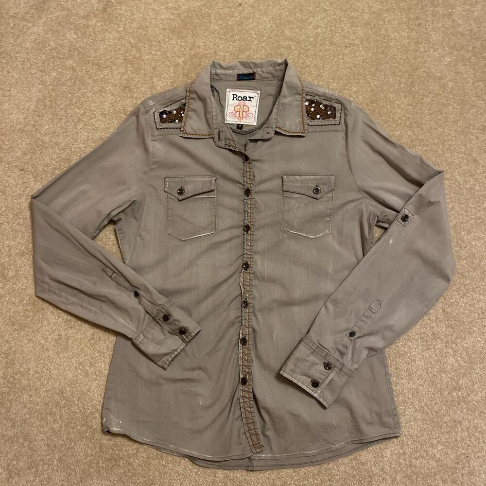 Roar grunge punk women’s button-down - Picture 3 of 8